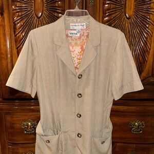 Verna Beige Short Sleeve Blazer